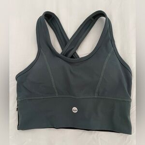 Senita size small cropped sports bra in evergreen with hidden key pocket